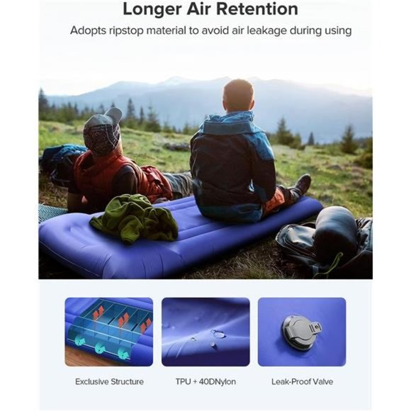 Sleeping Pad, Self-Inflating Sleeping Pad for Camping,78''X26'' Large Inflatable - Picture 3 of 6